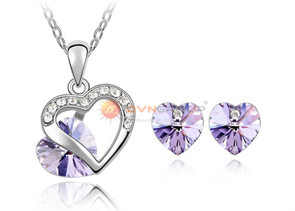 Rhodium Plated | CZ Studded Pendant Sets